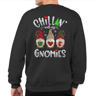 Chillin With My Gnomies Christmas Gnome Family Matching Xmas Sweatshirt Back Print - Monsterry AU