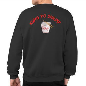 Graphic Chinese Food Apparel-Kung Po Shrimp Sweatshirt Back Print | Mazezy