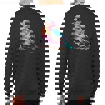 Chipping Sparrow Colorful Birds Lovers Watercolor Sweatshirt Back Print | Mazezy