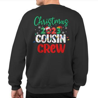 Christmas 2023 Cousin Crew Xmas Lights Matching Pajama Sweatshirt Back Print | Mazezy