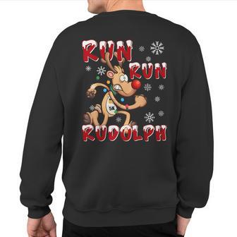 Christmas 5K Run Run Rudolph Holiday Team Running Outfit Sweatshirt Back Print - Thegiftio UK