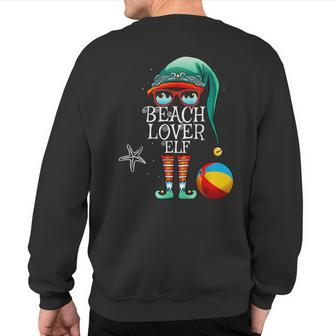 Christmas Beach Lover Elf Matching Family Christmas Sweatshirt Back Print - Thegiftio UK
