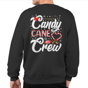 Christmas Candy Lover Xmas Candy Cane Crew Sweatshirt Back Print - Monsterry