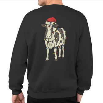 Christmas Cow Cowmas Xmas Lovers Lights Sweatshirt Back Print - Monsterry DE