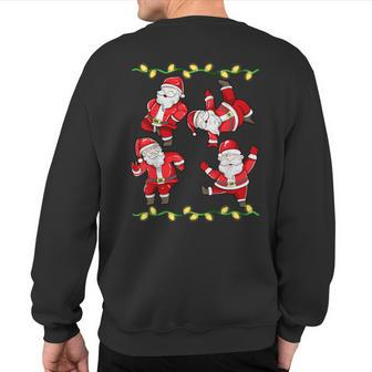 Christmas Dancing Santa Cute Xmas Holiday Party Christmas Sweatshirt Back Print - Monsterry AU