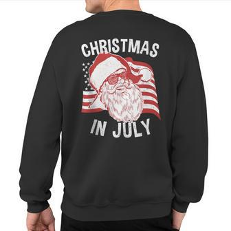 Christmas In July Retro Hipster Santa 4Th Of July Sweatshirt Back Print - Monsterry CA