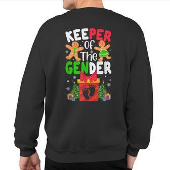Christmas Keeper Gender Reveal Baby Announcement Pregnancy Sweatshirt Back Print | Mazezy