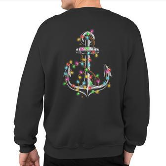 Christmas Lights Boating Sailing Cruise Boat Sweatshirt Back Print | Mazezy
