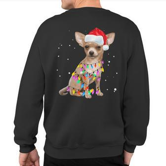 Christmas Lights Chihuahua With Santa Hat Pajamas Sweatshirt Back Print - Thegiftio UK