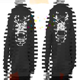Christmas Lights Football Helmet Xmas Sweatshirt Back Print - Thegiftio