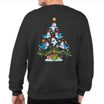 This Is My Christmas Pajama Christmas Shark Tree Sweatshirt Back Print - Thegiftio UK