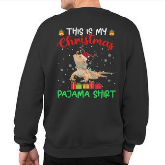 This Is My Christmas Pajama Santa Bearded Dragon Lover Sweatshirt Back Print - Thegiftio UK
