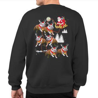 Christmas Santa Riding English Bulldog Xmas Sweatshirt Back Print - Thegiftio UK