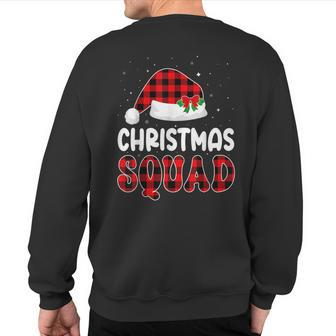 Christmas Squad Family Group Matching Red Plaid Santa Xmas Sweatshirt Back Print - Thegiftio UK