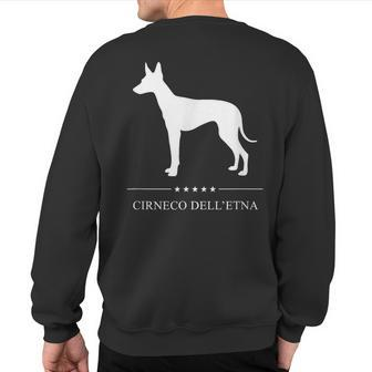 Cirneco Dell'etna Dog White Silhouette Sweatshirt Back Print | Mazezy
