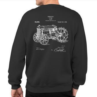 Classic Vintage Patent 1919 Farm Tractor Sweatshirt Back Print | Mazezy