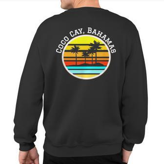 Coco Cay Bahamas Vacation Palm Trees Sunset Sweatshirt Back Print | Mazezy