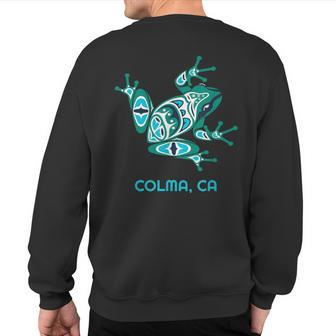 Colma Ca Frog Pacific Nw Native American Indian Sweatshirt Back Print | Mazezy
