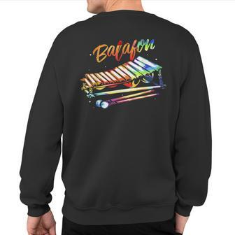 Colorful Balafon Xylophone African Music Instrument Sweatshirt Back Print | Mazezy