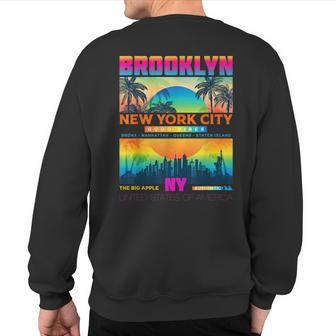 Colorful Brooklyn New York City T Urban New York City Sweatshirt Back Print | Mazezy