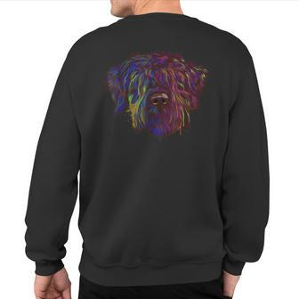 Colorful Splash Dog Bouvier Des Flandres Sweatshirt Back Print | Mazezy