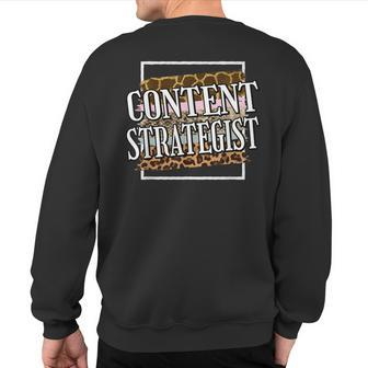 Content Strategist Leopard Print Sweatshirt Back Print | Mazezy