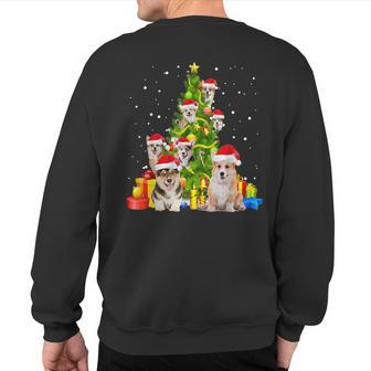 Corgi Christmas Tree X-Mas Santa Hat Dog Lover Sweatshirt Back Print | Mazezy