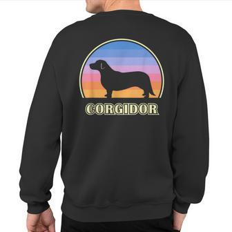 Corgidor Vintage Sunset Dog Sweatshirt Back Print | Mazezy