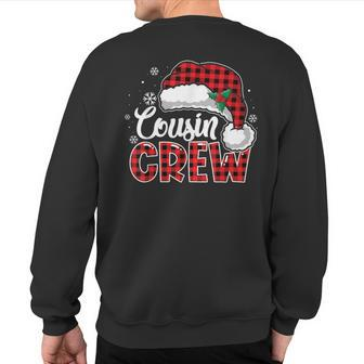 Cousin Crew Buffalo Plaid Christmas Family Xmas Pajama Santa Sweatshirt Back Print - Seseable