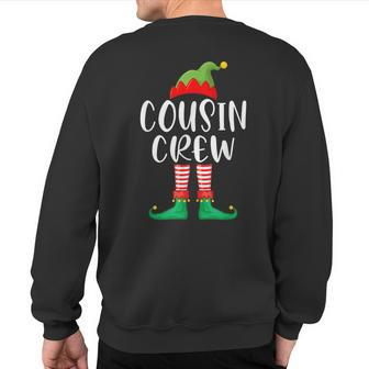 Cousin Crew Cute Xmas Elf Matching Christmas Party Sweatshirt Back Print - Seseable