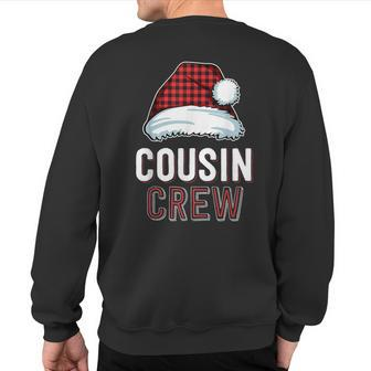 Cousin Crew Red Buffalo Plaid Family Matching Christmas Sweatshirt Back Print - Seseable