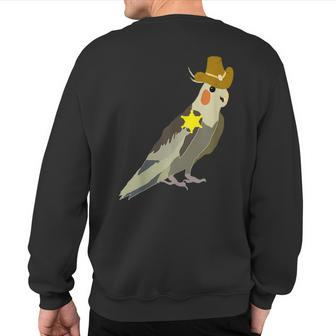 Cowboy Cockatiel Wild West Sheriff Rancer Parrot Bird Sweatshirt Back Print | Mazezy