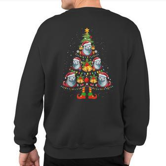 Crabeater Seal Santa Hat Christmas Tree Light Xmas Pajama Sweatshirt Back Print | Mazezy