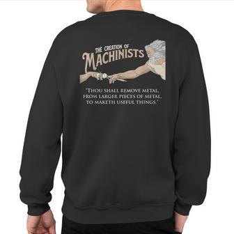 The Creation Of Machinists Cnc Milling Machine Operator Sweatshirt Back Print - Thegiftio UK