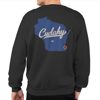 Cudahy Wisconsin Wi Map Sweatshirt Back Print | Mazezy