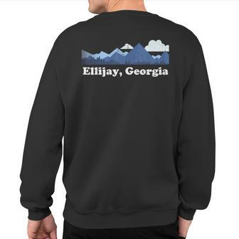 Cute Ellijay Georgia Ga Retro Blue Ridge Mountains Sweatshirt Back Print | Mazezy