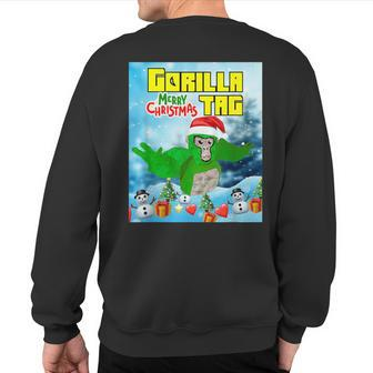 Cute Gorilla Tag Monke Vr Gamer Holidays Christmas Day Sweatshirt Back Print | Mazezy
