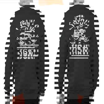 Cute Leveling Up To Husband Wedding Sweatshirt Back Print | Mazezy