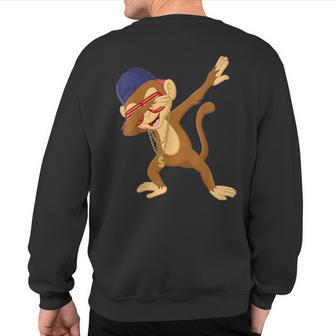 Dabbing Monkey Dab Dance Monkey Sweatshirt Back Print | Mazezy