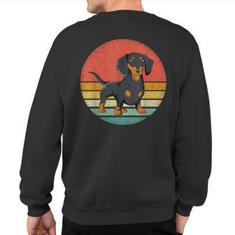 Dachshund Dog Lover Vintage Retro Weiner Dog Sweatshirt Back Print - Thegiftio UK