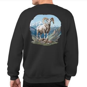 Dall Sheep With Scenic Landscape Dall Sheep Sweatshirt Back Print | Mazezy