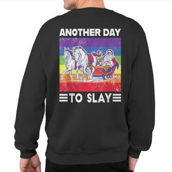 Another Day To Slay Pride Gay Christmas Sweater Flag Sweatshirt Back Print - Thegiftio UK