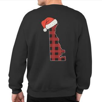 Delaware Plaid Christmas Santa Hat Holiday Matching Sweatshirt Back Print | Mazezy AU