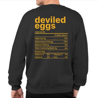 Deviled Eggs Nutrition Facts Food Thanksgiving Sweatshirt Back Print - Thegiftio UK