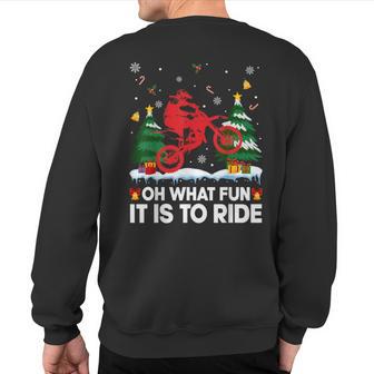 Dirt Bike Motocross Biker Ugly Christmas Pajama Sweatshirt Back Print - Thegiftio UK