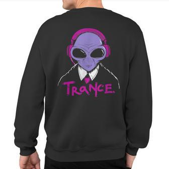 Dj Headphones Disco Party Trance Music Sweatshirt Back Print | Mazezy