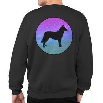 Dog Breed Lapponian Herder Dog Silhouette Space Galaxy Sweatshirt Back Print | Mazezy