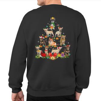 Dog Lover Chihuahua Tree Christmas Light Xmas Pajama Sweatshirt Back Print - Thegiftio UK