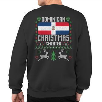 Dominican Republic Flag Dominican Christmas Sweater Sweatshirt Back Print - Thegiftio UK