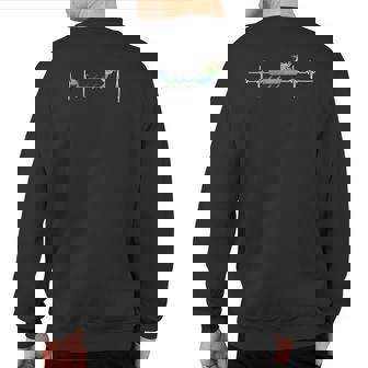 Dragon Boat Racing Paddle Ekg Heartbeat Sweatshirt Back Print | Mazezy
